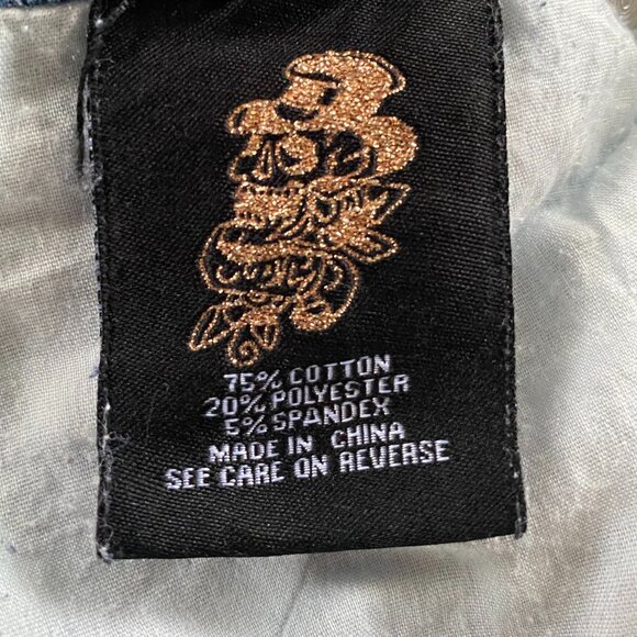 Ed Hardy Blue Boot Cut Jeans with Colorful Embroidery - Picture 11 of 15